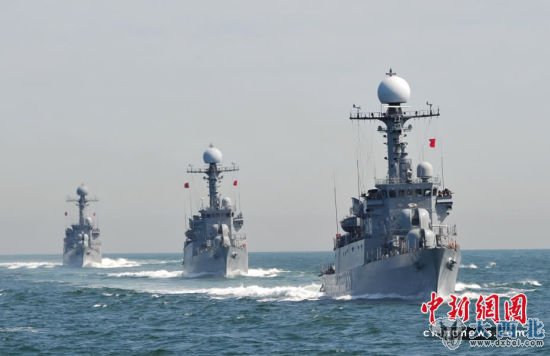 资料图：韩国海军举行大型海上演习