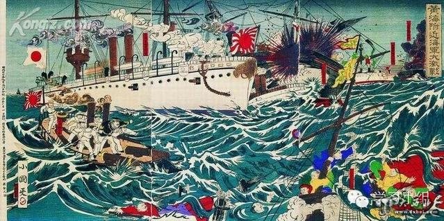 甲午战争期间，日本印制的侵略中国、朝鲜宣传画，内收黄海海战、平壤战役等图画